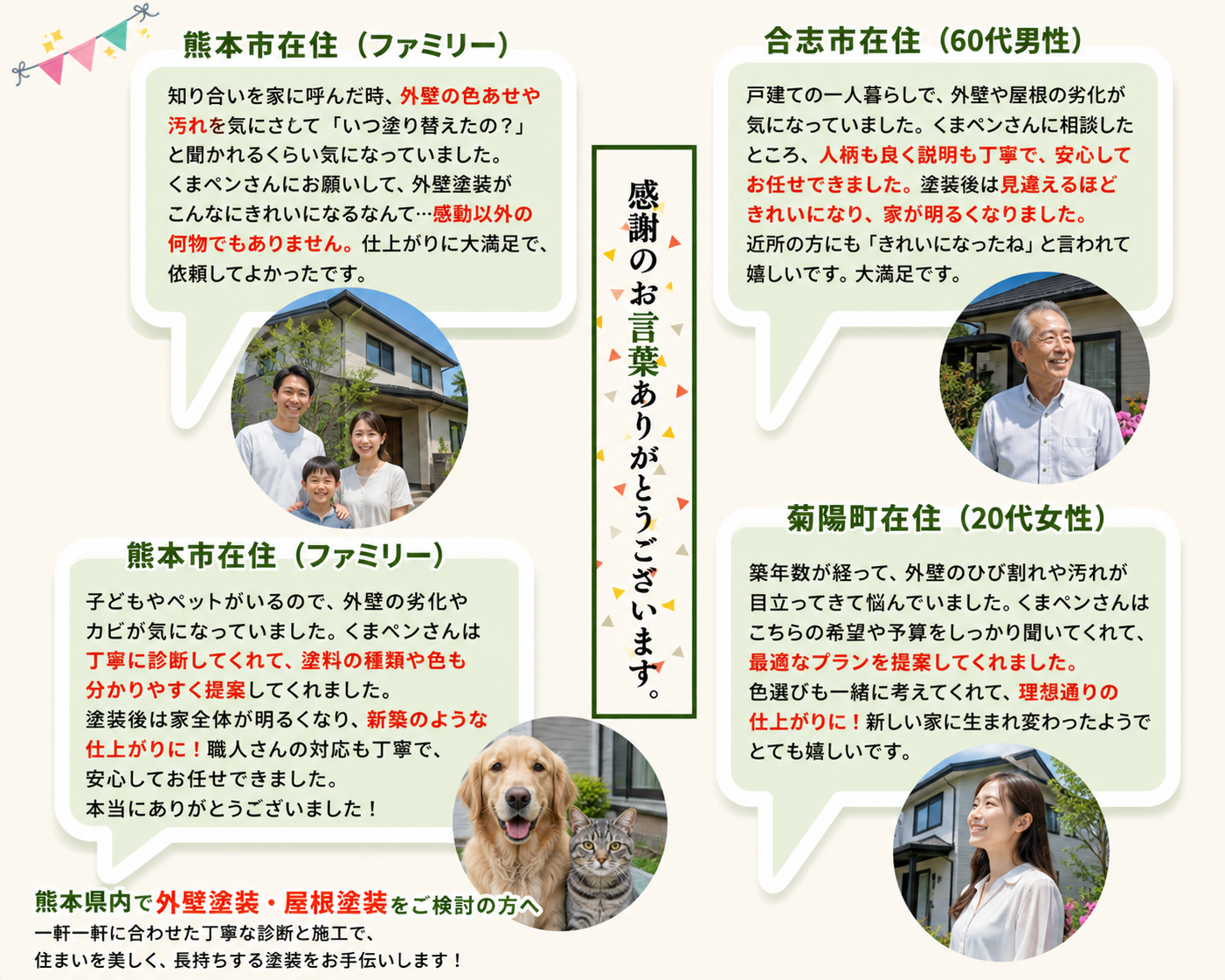 熊本リフォーム塗装｜くまペンのお客様の声スマホ版